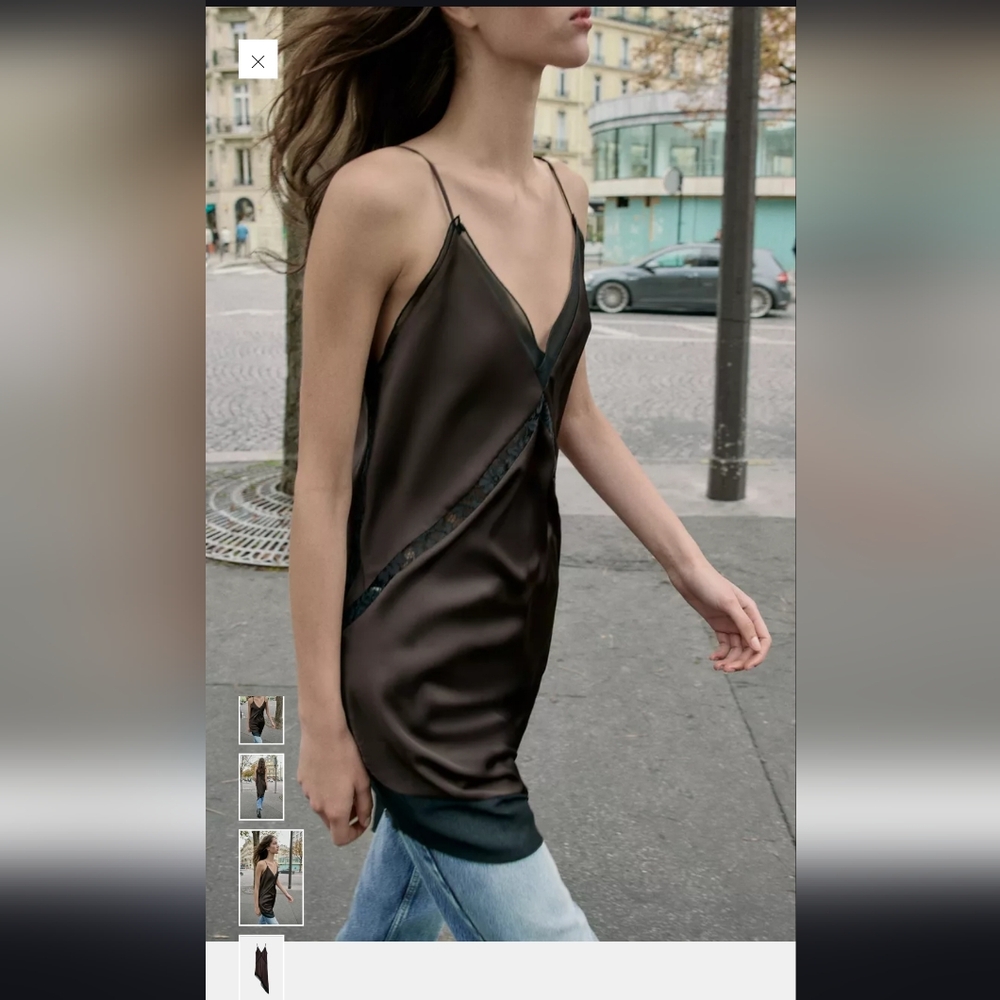 Zara Brown Asymmetrical Dress - Picture 7 of 10
